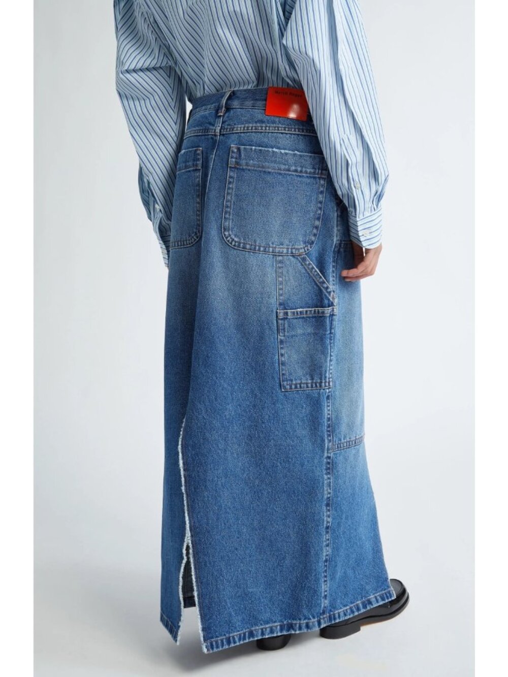 $920 Meryll Rogge Women's Workwear Denim Maxi Skirt Blue Size 38 / US 6 - Italy - Picture 2 of 5